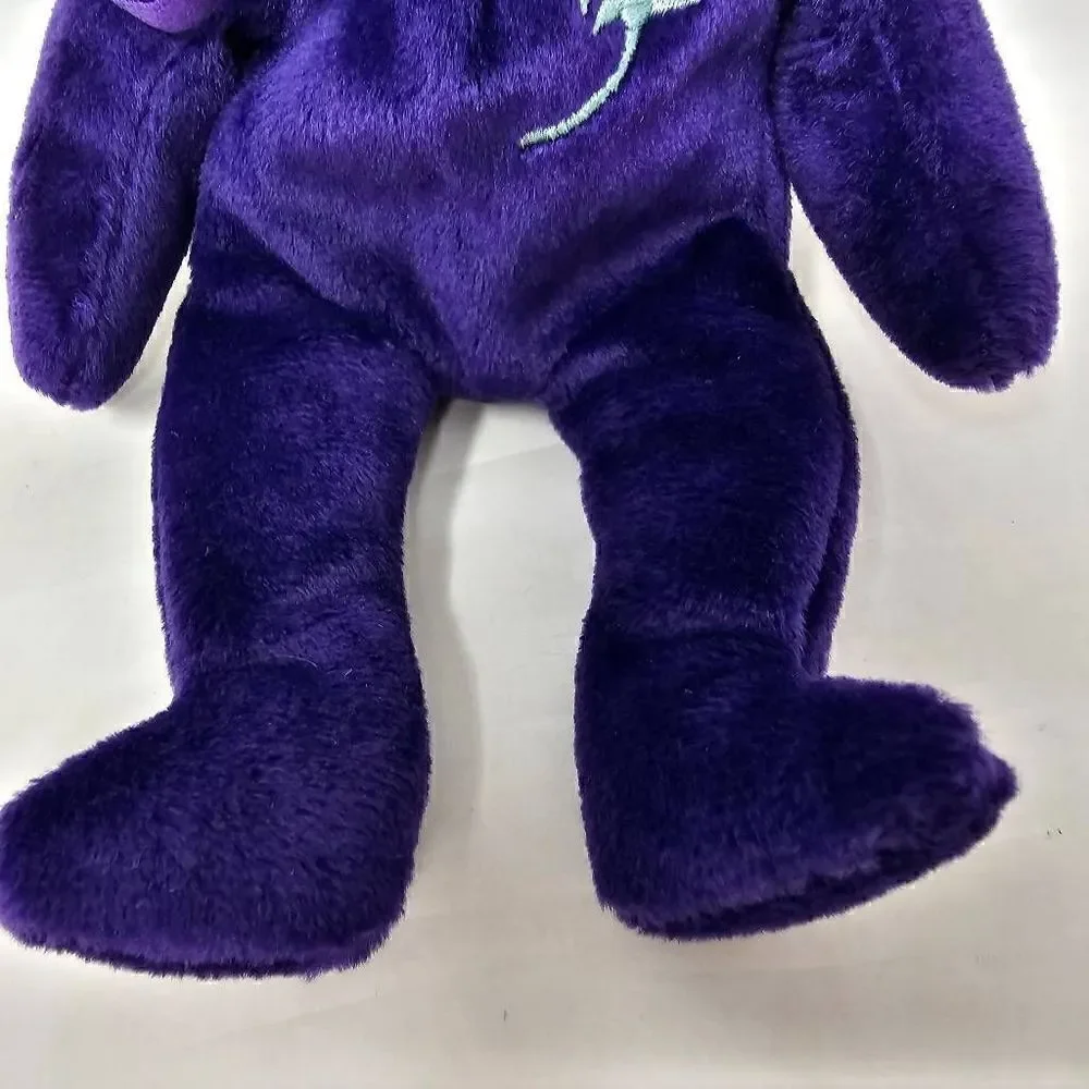 TY BEANIE BABIES PRINCESS DIANA PURPLE BEAR PE NO SPACE 97 TAG 1ST CHINA 8